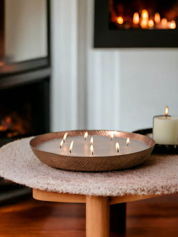 Manor House - Roshni Scented Flavoured Wax Filled Metal Bowl Urli 12 Inches