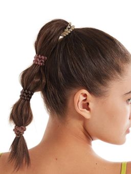 OOMPH - Combo of 4 Invisible Elastic Rubber Band Ponytail Holder