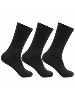 Bonjour - Womens Woolen Socks -Black- -Pack of 3