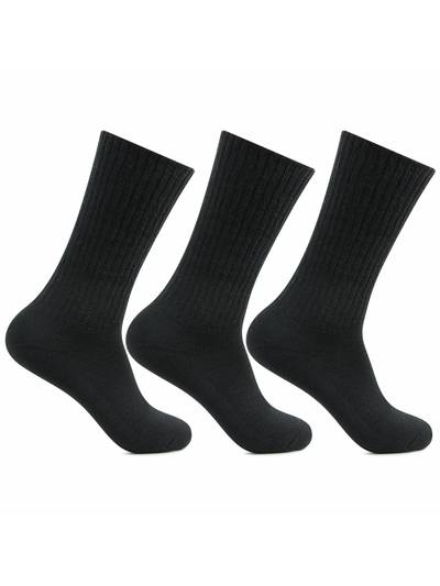 Womens Woolen Socks -Black- -Pack of 3