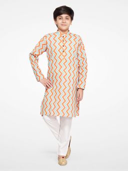 Jeetethnics - Boys Orange Kurta Pyjama Set (Set of 2)