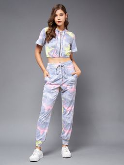 Miss Chase - Women's Multi-Color Round Short Tie & Dye Regular Co-Ord Set