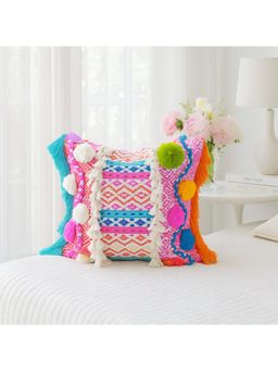 THROW PILLOW - Bohemian Multi-Color Embellished Cushion Cover