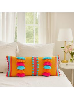 THROW PILLOW - Boho Tassels & Pom-Pom Cushion Cover