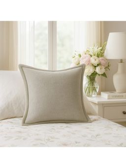 THROW PILLOW - Elegance Solid Light Grey Flanged Cushion Cover