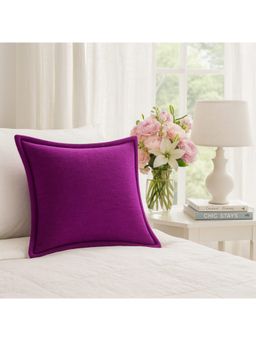 THROW PILLOW - Elegance Solid Purple Flanged Cushion Cover