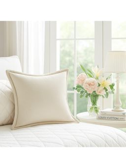 THROW PILLOW - Elegance Solid Neutral Flanged Cushion Cover