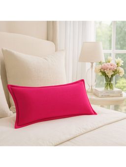 THROW PILLOW - Elegance Solid Magenta Flanged Cushion Cover