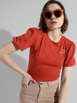 PINACOLADA - Womens Red Printed Regular Fit Top