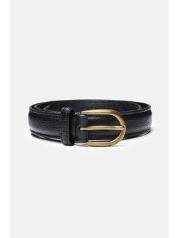Snitch - Black Textured Formal Belt for Men