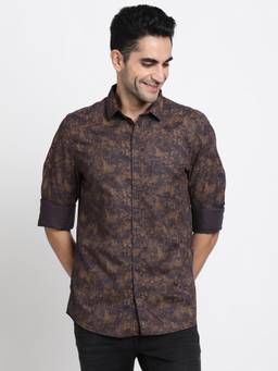 Turtle - Men Cotton Slim Fit Purple Casual Shirt