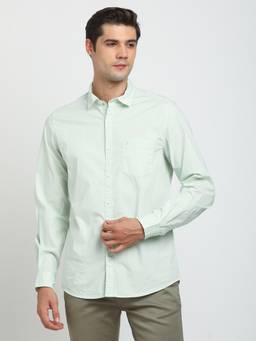 Turtle - Men Cotton Stretch Slim Fit Sky Blue Casual Shirt