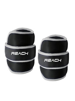 Reach - Premium Adjustable Ankle Weights Fitness (2 kg, Grey)