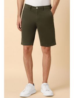 Allen Solly - Men Green Solid Slim Fit Shorts