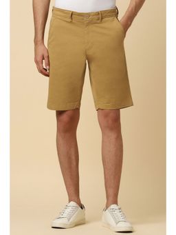 Allen Solly - Men Brown Solid Slim Fit Shorts