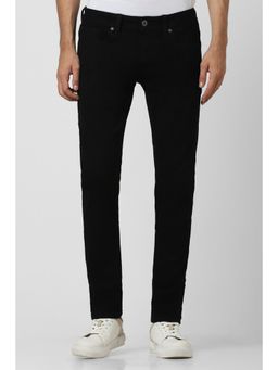 Peter England - Men Black Dark Wash Low Skinny Fit Jeans