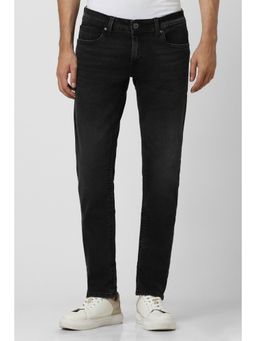 Peter England - Men Black Light Wash Low Skinny Fit Jeans
