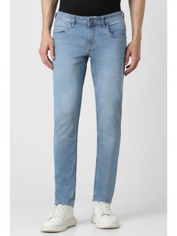Peter England - Men Blue Light Wash Low Skinny Fit Jeans