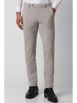 Van Heusen - Men Grey Solid Ultra Slim Fit Trousers