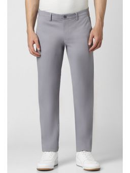 Van Heusen - Men Grey Solid Slim Fit Trousers
