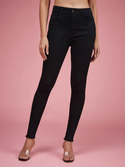 Miss Chase - Womens Black Solid Skinny Fit High Rise Denim Jeans