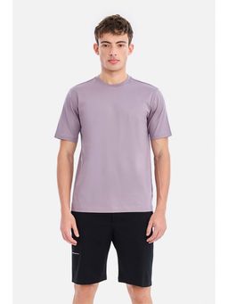 Snitch - Purple Solid Half Sleeves Regular T-Shirt for Men