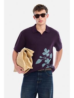 Snitch - Wine Graphic Half Sleeves Oversized Casual T-Shirt for Men