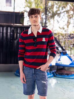 The Bear House - Men's Stripes Polo T-Shirt