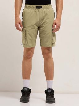 The Bear House - Men Solid Comfort Fit Cargo Shorts