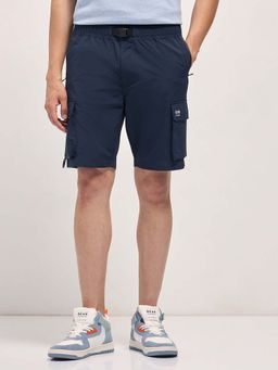 The Bear House - Men's Solid Comfort Fit Knee Length Regular Shorts