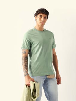 The Bear House - Men's Green Solid T-Shirt