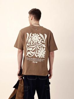 The Bear House - Men's Brown Printed T-Shirt