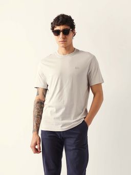 The Bear House - Men's Beige Solid T-Shirt