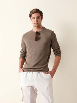 The Bear House - Men's Brown Solid T-Shirt