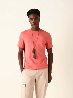 The Bear House - Men's Peach Solid T-Shirt