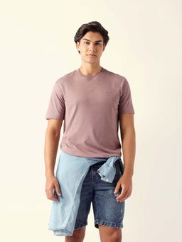 The Bear House - Men's Peach Solid T-Shirt