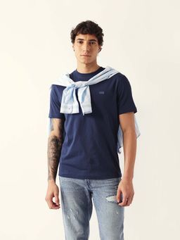 The Bear House - Men's Navy Blue Solid T-Shirt