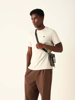 The Bear House - Men's Cream Solid T-Shirt