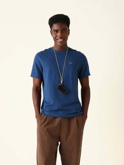 The Bear House - Men's Blue Solid T-Shirt