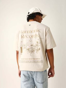 The Bear House - Men's Cream Printed T-Shirt
