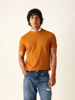 The Bear House - Men's Mustard Solid T-Shirt