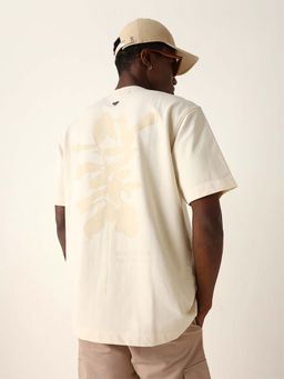 The Bear House - Men's Cream Printed T-Shirt