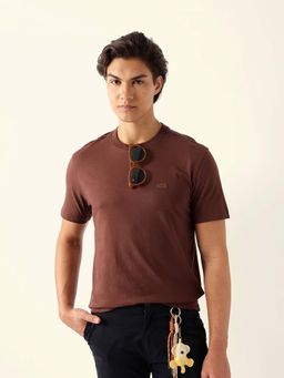 The Bear House - Men's Brown Solid T-Shirt
