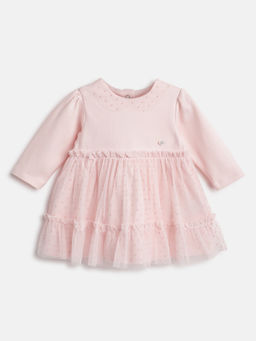 Chicco - Girls Pink Polka Dot Fit & Flare Dress