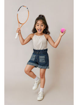 Tales & Stories - Girls Blue Cotton Shorts