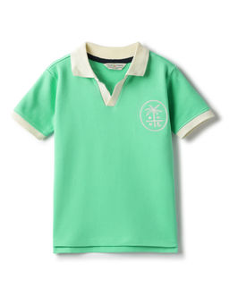 Tales & Stories - Boys Green Lycra Polo T-Shirt