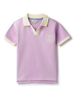 Tales & Stories - Boys Lavender Lycra Polo T-Shirt