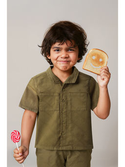 Tales & Stories - Boys Olive Cotton Shirt