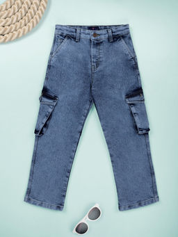 KiddoPanti - Boys Blue Denim Straight Fit Jeans