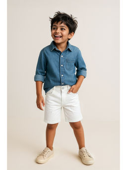 Tales & Stories - Boys White Bermuda Shorts